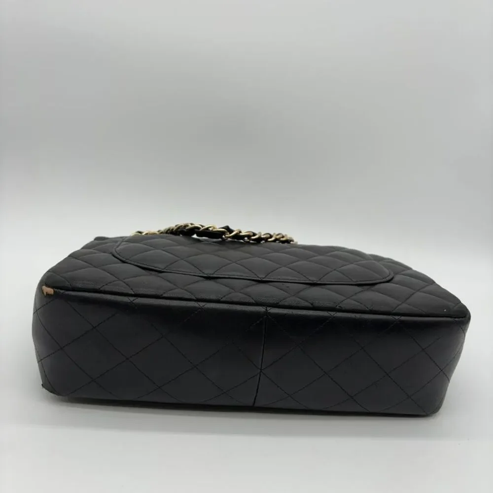CHANEL Black Quilted Lambskin Shoulder Bag